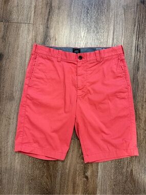 J.Crew Stretch Chino Shorts Men’s 32 Coral Pink red 10” Inseam Lightweight
